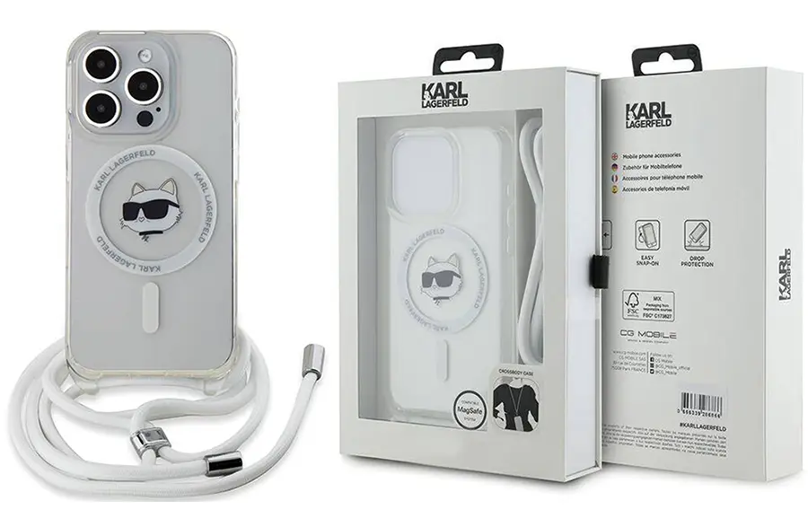 Etui Karl Lagerfeld HardCase IML Choupette MagSafe do iPhone 15 Pro przezroczyste